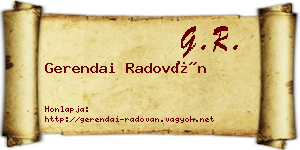Gerendai Radován névjegykártya